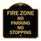 Signmission Designer Series Sign-No Parking No Stopping, Black & Gold Aluminum Sign, 18" x 18", BG-1818-23703 A-DES-BG-1818-23703 - alternate 1